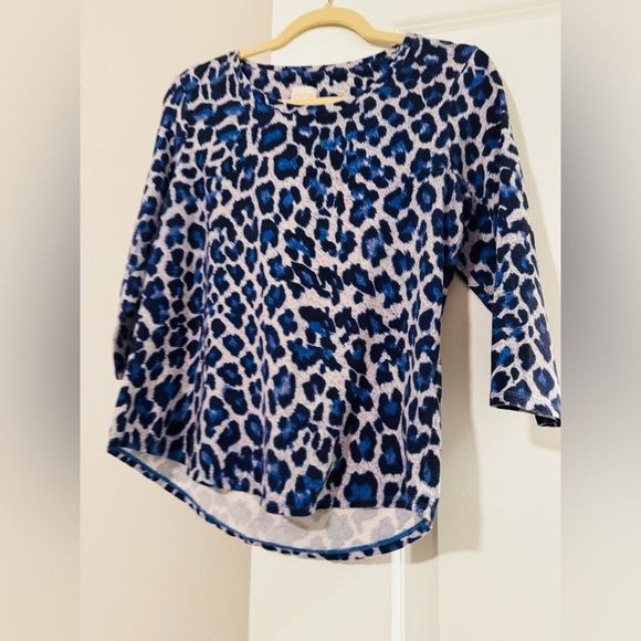 Chico's Black and Blue Animal Print Blouse - Picture 7 of 7